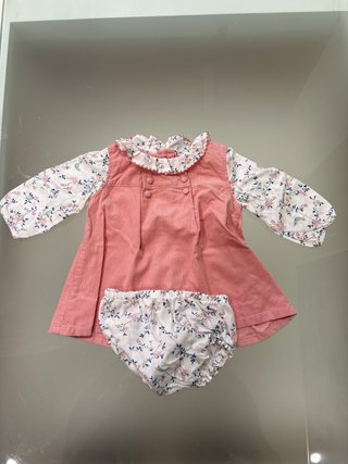 Vestido con Cubrepañal Talla 6 Meses