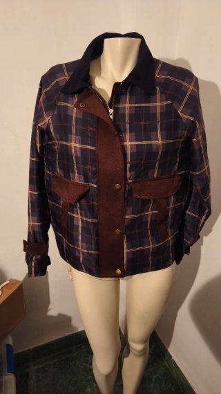 Parka cuadros Mango estilo Barbour