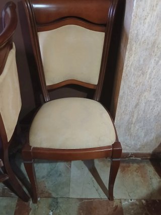 Silla de comedor madera y tela