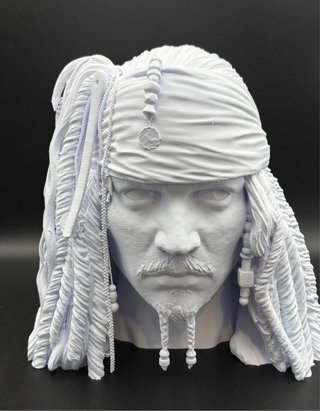 Busto 3D Jack Sparrow (Johnny Depp) 25cm