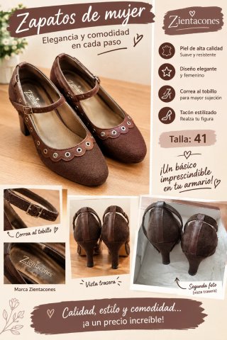 Zapatos de Piel Zientacones Marrones Talla 41