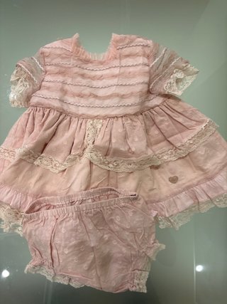 Vestido Rosa con Braguita Talla 12 Meses