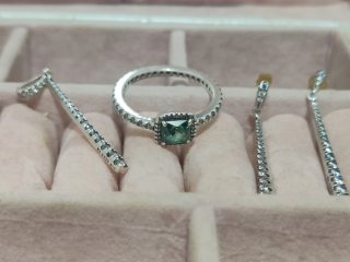Conjunto Pandora Anillo Verde, Pendientes, Colgant