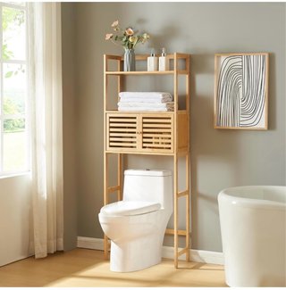 Mueble de Baño sobre Inodoro de Bambú