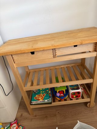 Mesa auxiliar de cocina IKEA de madera