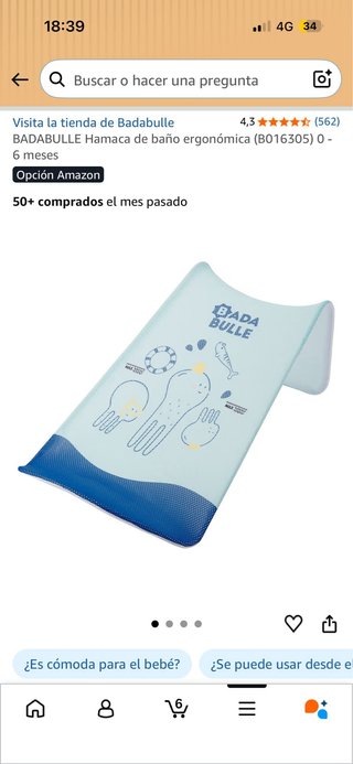 Hamaca de baño Badabulle ergonómica