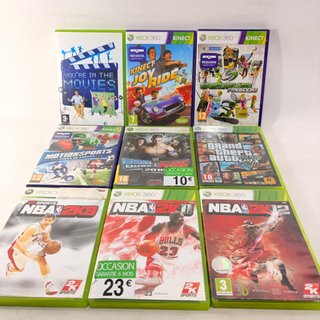 Lote 9 Giochi Xbox 360: GTA V, NBA 2K, WWE, Kinect