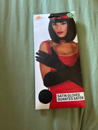 Guantes de Satén Negros para Disfraz