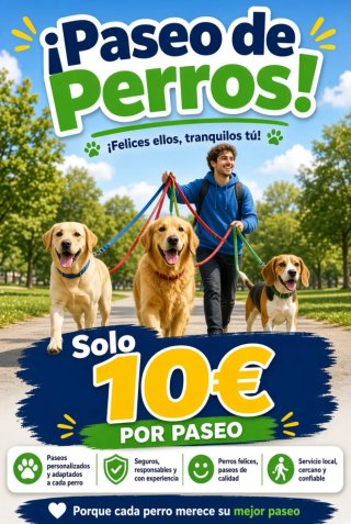Paseo perros en Vallparadis, TERRASSA. 10/hora