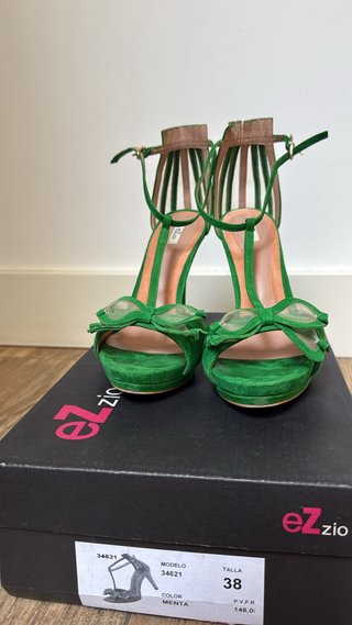 Sandalias Ezzie Talla 38 Verde (Un solo uso)