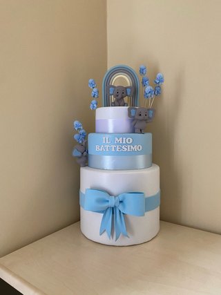 Torta scenografica in polistirolo Battesimo