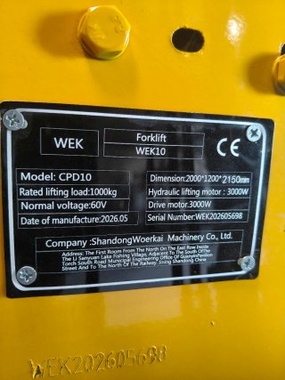 Carretilla Elevadora Eléctrica WEK CPD10