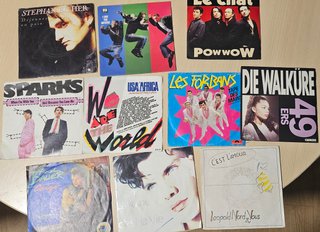 Lote 10 Vinilos 45T Pop Rock 80s 90s Eicher Sparks