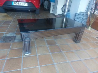 Mesa de centro madera y cristal. Medidas