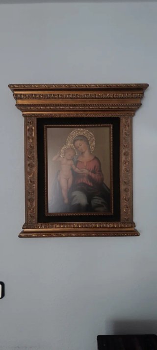 Cuadro La Madonna del Renacimiento - Marco Dorado