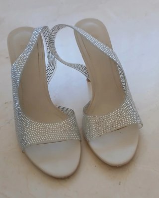 Sandalias Zara Plateadas Talla 38