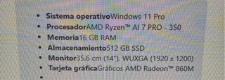 Portátil HP ZBook 14 Ryzen 7 16GB RAM 512GB SSD