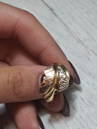 Anillo de Oro 14K y Oro Rosa , anillo vintage