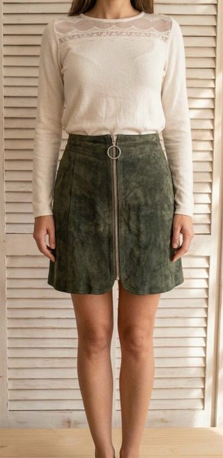 Falda de Ante Verde Zara