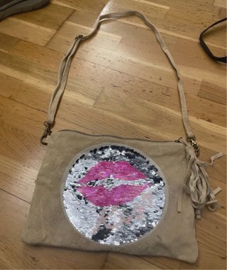 Bolso Bandolera Beige con Lentejuelas