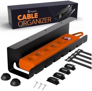 Organizador Cables Escritorio Acero Blanco