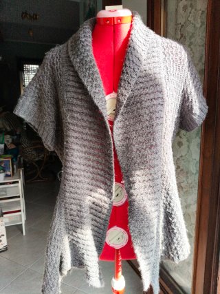 Gilet aperto grigio