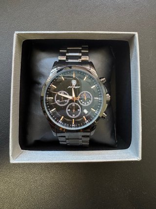 Reloj Poedagar Negro Acero Inoxidable