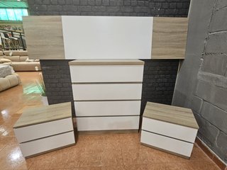 Pack de Dormitorio: Cabecero, Cómoda y 2 Mesitas