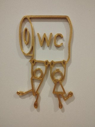 Sinalizador de WC decorativo
