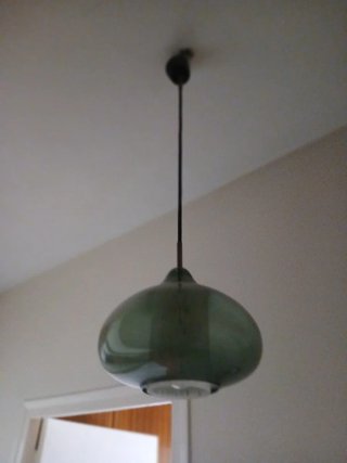 Lámpara de techo vintage cristal verde