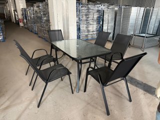 Mesa Cristal Templado Portofino + 6 Sillas