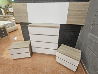 Pack de Dormitorio: Cabecero, Cómoda y 2 Mesitas