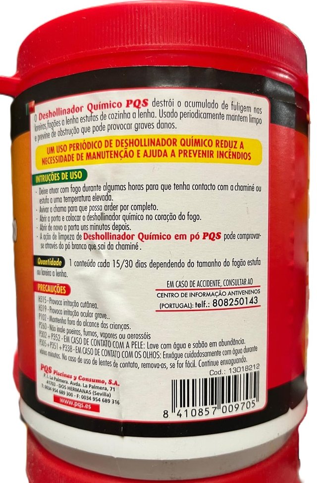 PQS Deshollinador Químico Mantenimiento 500gr