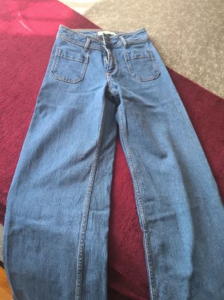 Pantalón wide leg azul