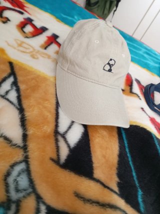 Gorra beige con bordado de panda