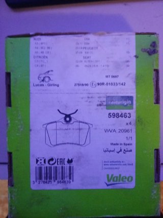 Pastillas de Freno Traseras Valeo Varias marcas