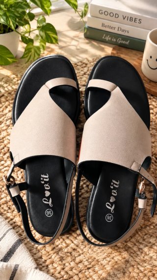 Chanclas Lovit Beige Talla 36