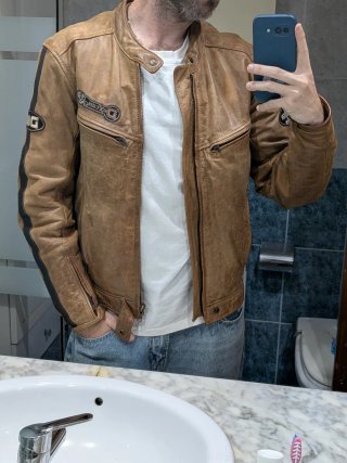 Chaqueta de Piel para Moto DXR