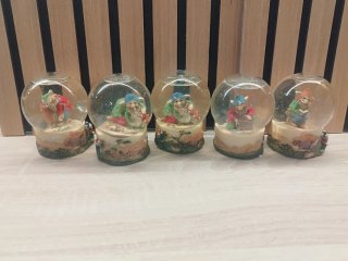 Collezione 5 Palle di Vetro con Elfi