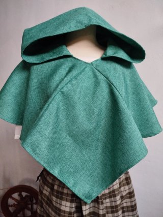 Capucha Medieval Cosplay Verde Azulado
