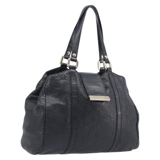 GUCCI GuccissimaGG Hand Bag Leather Black Gold