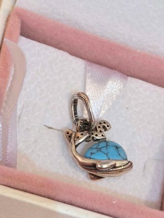 Charm Pandora Ballena Plata y Turquesa