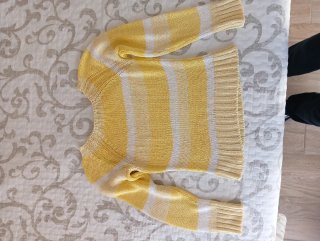 Jersey Calado de Rayas Amarillo y Blanco