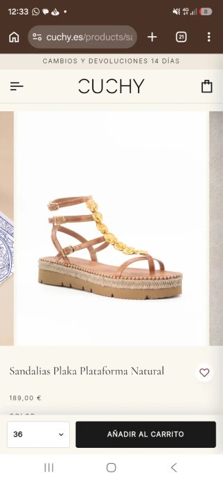 Sandalias Cuchy Plaka Marrones Talla 38