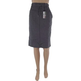 Benetton Gonna Skirt Ginocchio Grigio Alta Dritto
