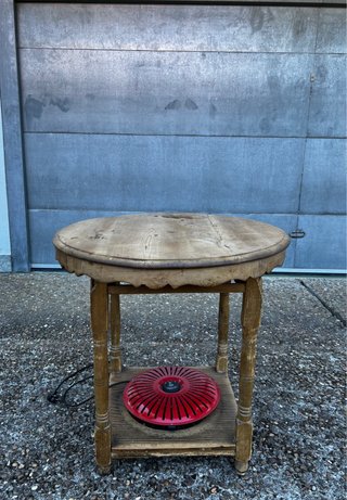 Mesa Camilla Vintage de Madera Maciza con brasero