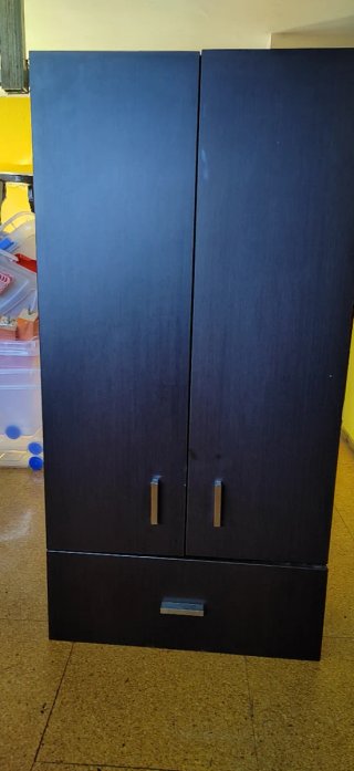 Mueble auxiliar baño madera y metal