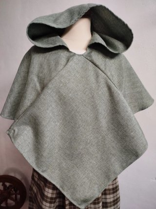 Capucha Medieval Cosplay verde grisaceo