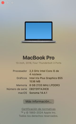 MacBook Pro 13 2018 Intel Core i5 8GB RAM