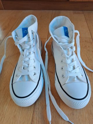 Zapatillas Mustang Lona Blancas Altas